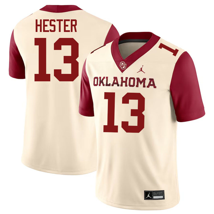 J.J. Hester Oklahoma Sooners Jersey,Oklahoma Sooners Football Uniforms,Jersey-Cream